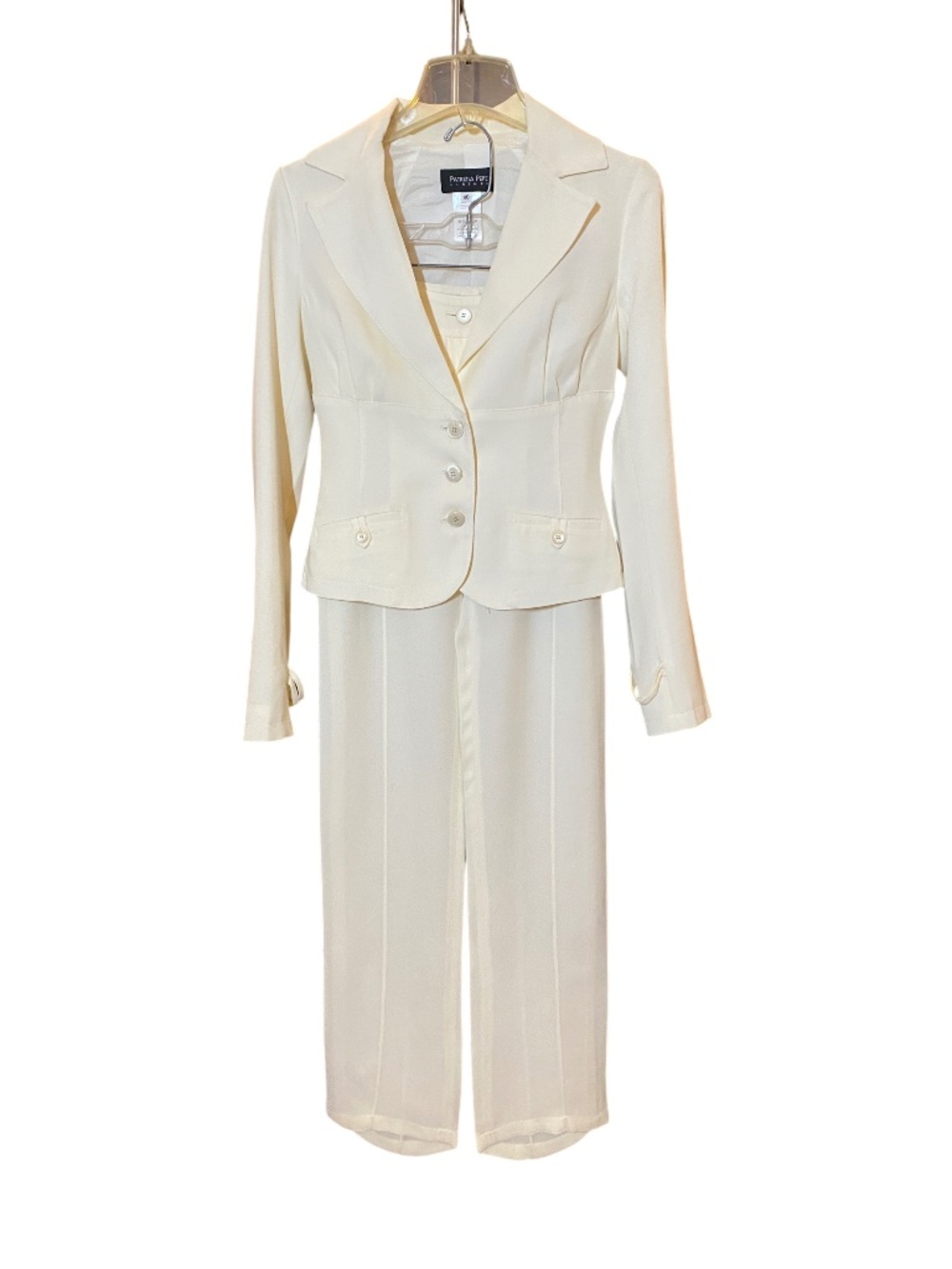 Patrizia Pepe Archival Ivory Cream 2 Piece Pant Suit Set Size IT 40 US 4 NEW